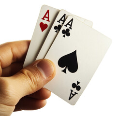 PNG Player holds three aces during a card game night