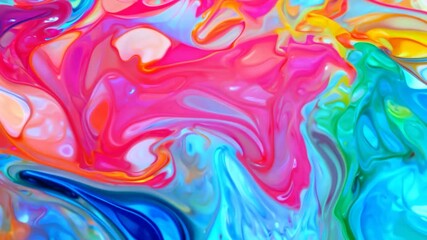 Poster - Abstract multicolored background made of acrylic paint mixing in water, perfect for any project needing a colorful and vibrant design