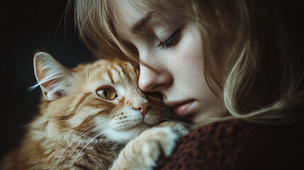 girl with a cat