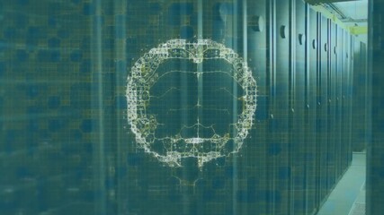 Poster - Animation of digital brain over server room