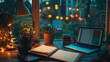 © EmmaStock - Blog content creator brainstorming ideas in a cozy home office with a notebook and pen