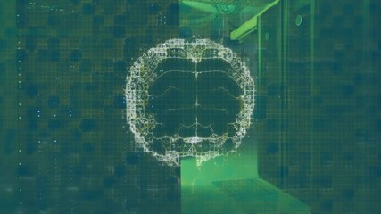 Poster - Animation of digital brain over server room