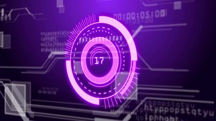 Poster - Animation of scope scanning over data processing on black background