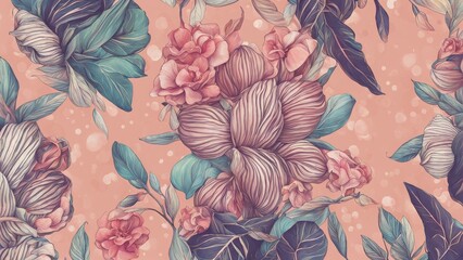 Wall Mural - background with flowers