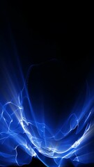 Canvas Print - mesmerizing blue fractal waveforms animation loop - futuristic design