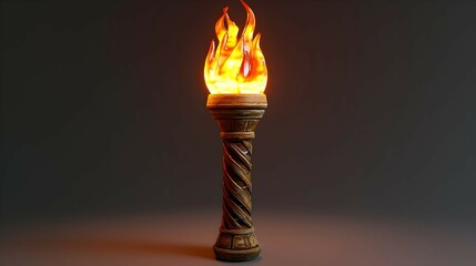 Wall Mural - Burning Torch On Wooden Stand