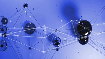 Poster - Animation of network of connections on white background