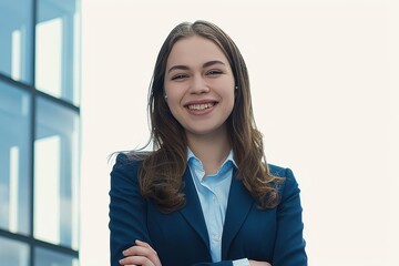 Poster - Young businesswoman smiling Young businesswoman smiling