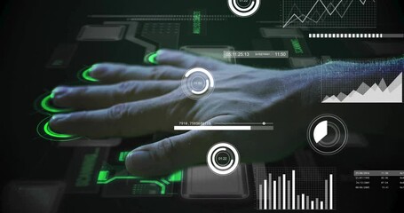 Poster - Animation of data processing over hand being scanned