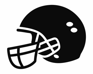 Wall Mural - American Football Helmet  black  silhouette icon