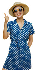 Poster - PNG Stylish woman in polka dots