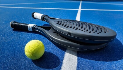 Wall Mural - mixed padel match in a padel court