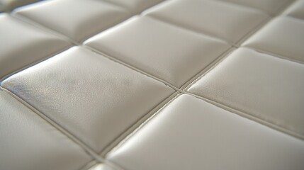 Sticker -   A close-up of a white tile with a square pattern on the bottom