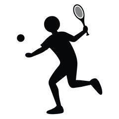 Wall Mural - Athletic Squash Player Vector Icon.