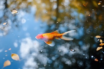 Wall Mural - goldfish in aquarium