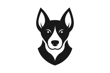 Wall Mural - A dog head icon vector art illustration, featuring a modern stylish shape with an underline, set on a solid white background vector art illustration