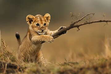 Canvas Print - cheetah and cub