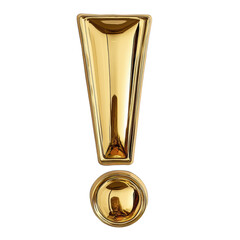 a shiny gold exclamation mark, often symbolizing emphasis in english png transparent