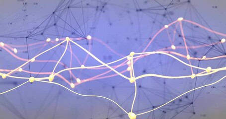 Poster - Animation of network of connections with data processing over shapes