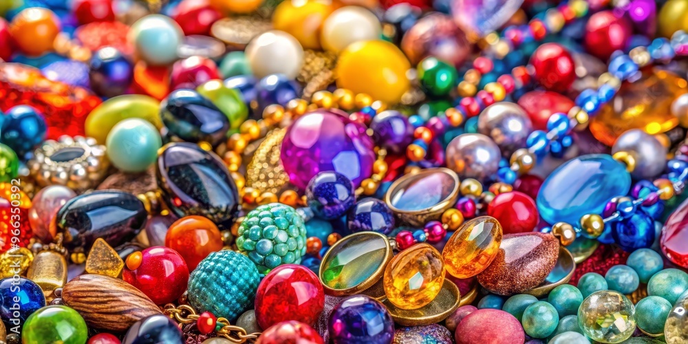 A Symphony of Color A Macro Perspective of Vibrant Beads and Jewels, Beads, Jewelry, Gemstone