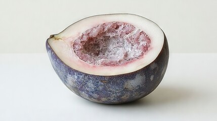 Sticker -   Close-up photo of a sliced apple on a white table