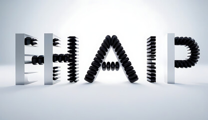 Wall Mural - set hair letters white background