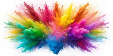 rainbow color powder explosion, color burst, holi festival, powder painting