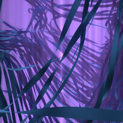Fototapete - Digital illustration with a swirling abstract pattern in purple and blue. 3d rendering