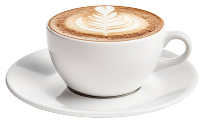 Wall Mural - PNG Cup cappuccino coffee saucer.