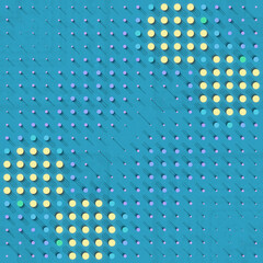 Aufkleber - Digital illustration of colorful 3D spheres on a blue background. 3d rendering