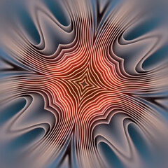 Poster - Digital illustration of a kaleidoscopic bright and dynamic pattern. 3d rendering