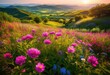 © Yaraslava - vibrant summer landscape filled colorful blooms lush greenery showcasing beauty, flowers, colors, nature, garden, sunlight, field, petals, plants, outdoor