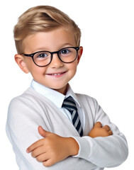 Canvas Print - PNG  Portrait glasses necktie smile.