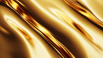 Wall Mural - Abstract gold waves creating a luxurious and elegant visual effect.