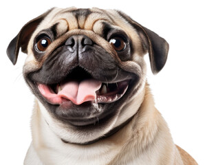 Canvas Print - PNG Smiling pug animal mammal pet.