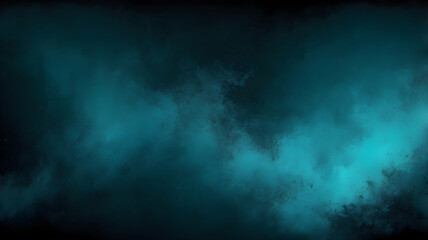 Wall Mural - A dark, black and deep turquoise gradient background with subtle glowing effects. Use as wallpaper or graphic resource