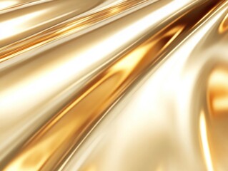 Wall Mural - Smooth, reflective golden waves creating an elegant texture.