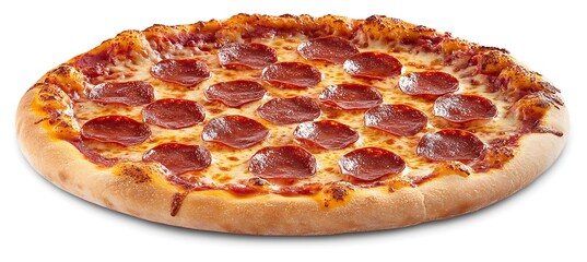 A hot and fresh pepperoni pizza with melted cheese and a crispy crust