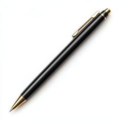 black and gold pen on white background