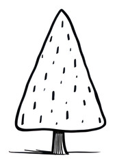 Sticker - PNG Chirstmas tree drawing sketch white.