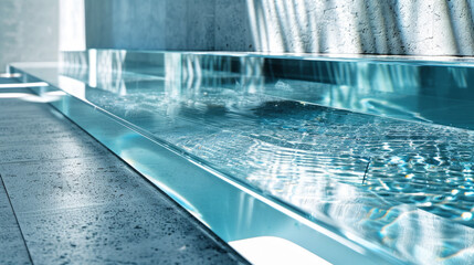 Wall Mural - glass surfaces: elements that replicate glass with reflections and refractions, adding lightness and