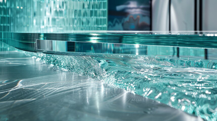 Wall Mural - glass surfaces: elements that replicate glass with reflections and refractions, adding lightness and