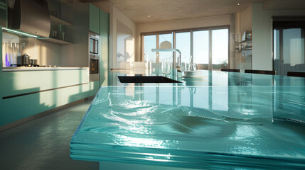 Wall Mural - glass surfaces: elements that replicate glass with reflections and refractions, adding lightness and