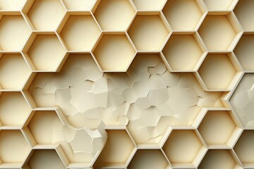 Wall Mural - Abstract honeycomb pattern with a broken center.