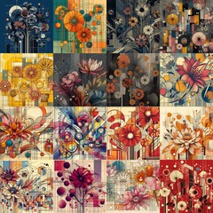 Illustration of  flowers. Modern art style