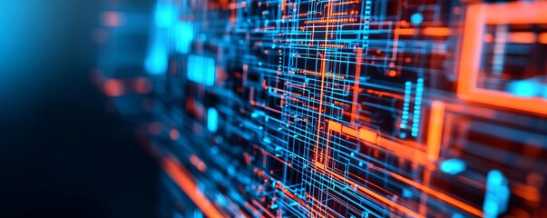 Virtual data architect, 3D hologram structures, futuristic planning, digital transformation