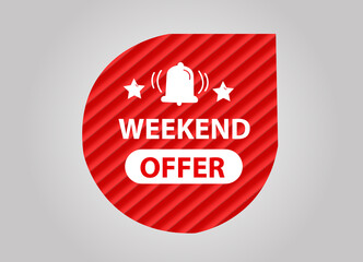 red flat sale web banner for Weekend Offer banner and poster