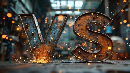 Rusty Metal Letters  VS Sparks