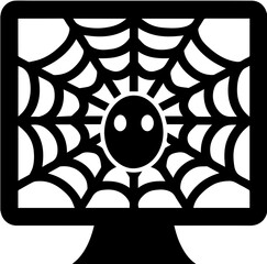 Spider web, spider, web image illustration on computer screen