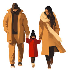 Sticker - PNG Coat footwear walking family.